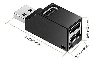 HUB MULTIFUNCIONAL COM 3 PORTAS USB 2.0 TOMATE MST-011
