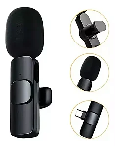 MICROFONE DE LAPELA WIRELESS TYPE-C COM ADAPTADOR PARA IPHONE TOMATE MT-2217