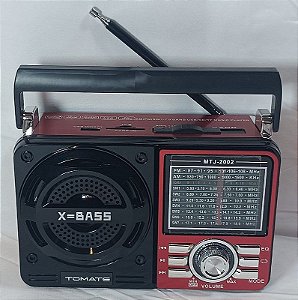 RADIO PORTATIL AM/AF/BLUETOOTH COM LANTERNA TOMATE MTJ-2002