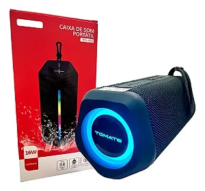 CAIXA DE SOM BLUETOOTH RGB RESISTENTE A AGUA 16W TOMATE MTS-6002