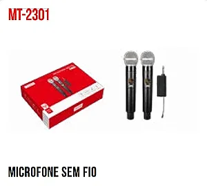 MICROFONE DUPLO SEM FIO COM TRANSMISSOR TOMATE MT-2301