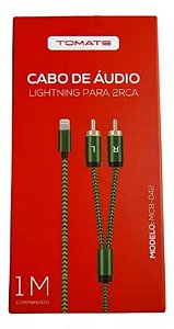 CABO DE AUDIO LIGHTINING PARA 2 RCA 1M TOMATE MCB-042