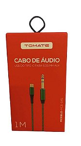 CABO DE AUDIO USB TYPE-C PARA P10 6.35MM AUX 1M TOMATE MCB-045