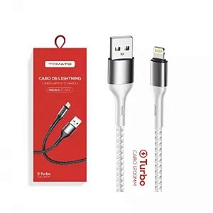 CABO DE DADOS TURBO USB PARA IPHONE 1.2M 5V 2.4A TOMATE TC-204L