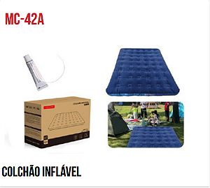 COLCHAO INFLAVEL COM TECIDO SUEDE195X150X22 TOMATE MC-42A