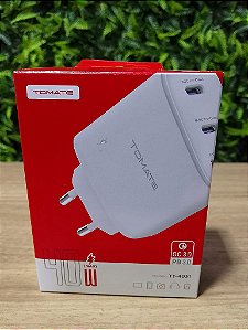 KIT CARREGADOR TURBO 2 TYPE-C 1 USB 40W TOMATE TT-4031