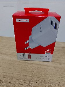 KIT CARREGADOR TURBO LIGHTINING 1 TYPE-C 1 USB 20W TOMATE TT-2022L