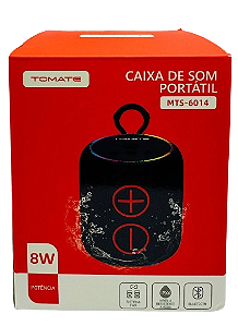CAIXA DE SOM PORTATIL BLUETOOTH 8W TOMATE MTS-6014