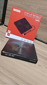 LEITOR DE DVD-RW EXTERNO POP-UP MOBILE USB 3.0 TOMATE MTM-1025