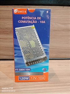 FONTE CHAVEADA 12V 10A 120W 110/220V ONEX FT-5804-10A