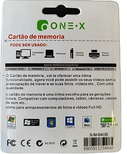 MICRO CARTAO DE MEMORIA 64GB ONEX X-M-64GB