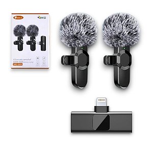 KIT MICROFONE DE LAPELA BLUETOOTH 5.2 IPHONE ONEX MIC-2909