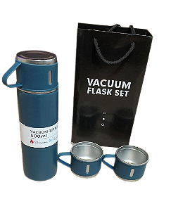 KIT GARRAFA TERMICA VACUUM INOX 500ML 3 XICARAS TOMATE AK-5028
