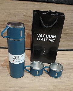 KIT GARRAFA TERMICA VACUUM INOX 500ML 3 XICARAS TOMATE AK-5028