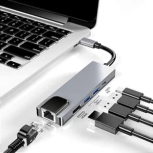 ADAPTADOR 5 EM 1 TYPE-C PARA RJ45/HDMI/USB 3.0/PD TOMATE MTV-620
