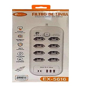 FILTRO DE LINHA INTELIGENTE 13 ENTRADAS 2800W ONEX EX-5616
