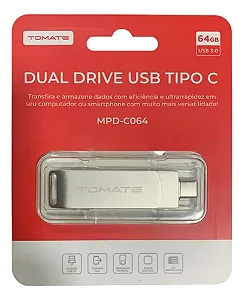 PEN DRIVE 64GB USB 3.0 E TYPE-C TOMATE MPD-C064