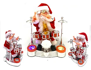 PAPAI NOEL BATERISTA COM SOM E LUZ TOMATE MSD-017