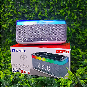 CAIXA DE SOM BLUETOOTH RGB COM RELOGIO ONEX SOM-0355