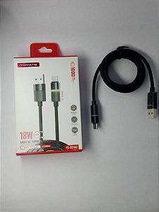 CABO DE DADOS TURBO USB PARA TYPE-C 18W TOMATE TC-221AC