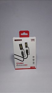 CABO DE DADOS TYPE-C PARA TYPE-C COM ISQUEIRO E LANTERNA 1.20M TOMATE TC-508CC