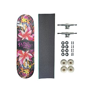 Skate de marfim juvenil completo PRODIGY SKATEBOARDS Flowers