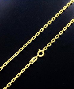 CORRENTE BANHADA A OURO 18K - ELO CADEADO FECHO TRADICIONAL 3mm x 70cm