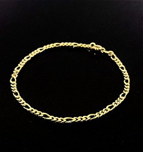 PULSEIRA BANHADA A OURO 18K - MODELO 3 POR 1 FECHO TRADICIONAL 3mm x 21cm
