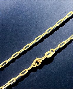 CORRENTE BANHADA A OURO 18K - MODELO CARTIER FECHO LAGOSTA 2mm x 60cm