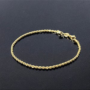 PULSEIRA BANHADA A OURO 18K - CORDÃO BAIANO 2mm x 21cm