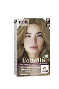 Coloração Itely Hair Fashion Vegana Louro Claro Profissional Permanente em Creme Coloritá 8.0