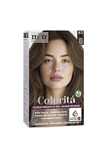 Coloração Itely Hair Fashion Profissional Permanente em Creme Coloritá 6.7 Louro Escuro Marrom
