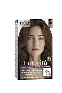 Coloração Itely Hair Fashion Louro Médio Dourado Profissional Permanente em Creme Coloritá 7.3