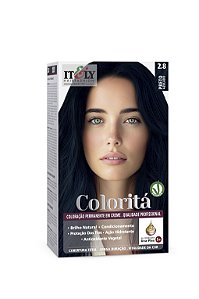 Coloração Itely Hair Fashion Profissional Permanente em Creme Coloritá 2.8 Preto Azulado