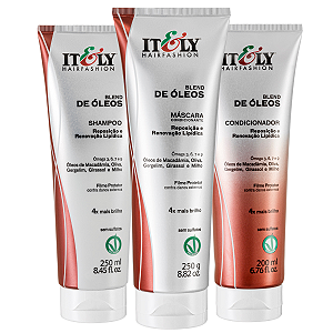 Itely Kit Blend de Óleos Shampoo Condicionador e Máscara Nutritiva 250g 3 Itens
