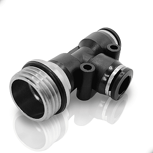 Conexão T 8mm rosca lateral 1/2