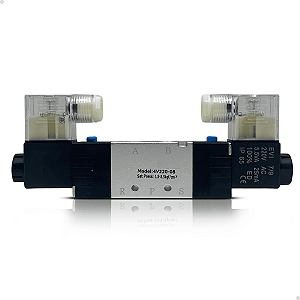 4V220-08 AC220V - VALVULA D. SOL. 5/2 VIAS 1/4" BSPP (ROSCAS 1/4" ESCAPES 1/8") 220VCA