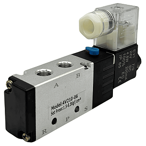 Válvula solenoide 5/2 vias 24v - rosca 1/8