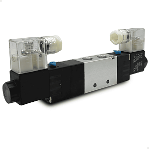 4V230E-08DC12V - VALVULA D. SOL. 5/3 VIAS CAN 1/4" BSPP (ROSCAS 1/4" ESCAPES 1/8") 12VCC