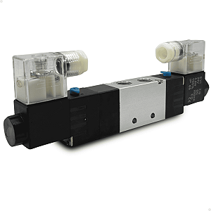 4V230E-08DC24V - VALVULA D. SOL. 5/3 VIAS CAN 1/4" BSPP (ROSCAS 1/4" ESCAPES 1/8") 24VCC