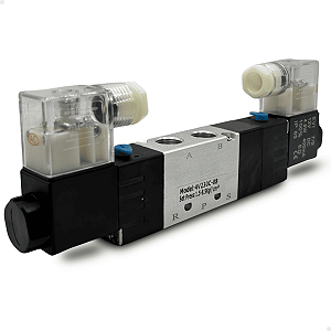 4V230C-08DC12V - VALVULA D. SOL. 5/3 VIAS CF 1/4" BSPP (ROSCAS 1/4" ESCAPES 1/8") 12VCC