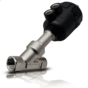 DLJZF-40 - VALVULA ASSENTO INCLINADO PILOTADA INOX 1.1/2" BSPP AT. TERMOPLASTICO DE 63MM