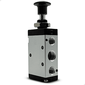 4R210-08S - VALVULA BOTAO MOLA 5/2 VIAS 1/4" BSPP (ROSCAS 1/4" ESCAPES 1/8")