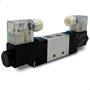Válvula duplo solenoide 12v 5/2 vias 1/4" BSP