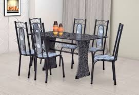 Mesa de Mármore Aço Coelho Paris 6 cadeiras.