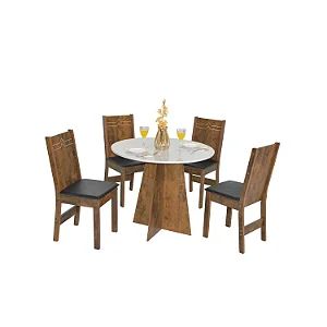 MESA REDONDA LAURA - BRONZE / OFF WHITE