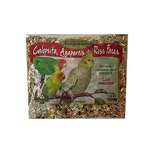 Mistura para Calopsita Agapornes e Rose Faces Nutripássaros 500g