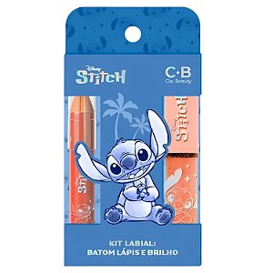Kit Labial Stitch Gloss Chocolate 4,6ml + Lápis Batom Nude 1,2g - Stitch Disney