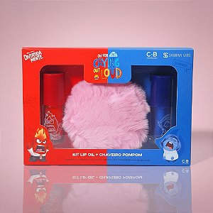 Kit Lip Oil Raiva + Lip Oil Tristeza + Chaveiro Pompom Divertida Mente & Sabrina Sato