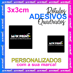 Adesivos Personalizados - QUADRADOS - 3x3 - Qualidade Premium